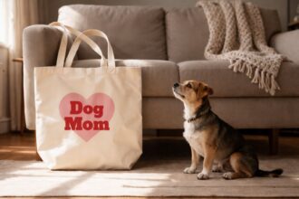 bawełniana torba z nadrukiem dog mom