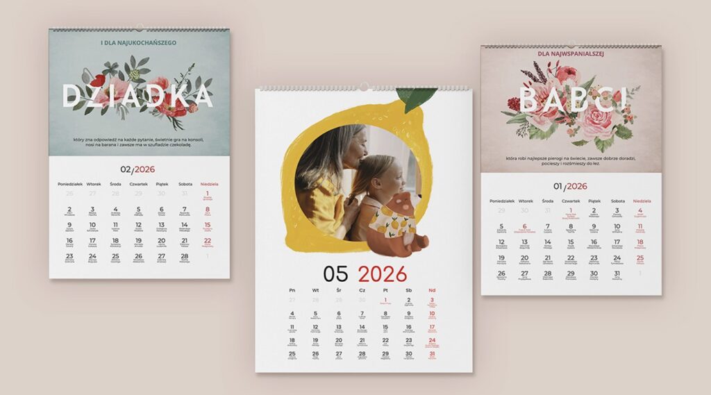 personalizowany kalendarz dla babci i dziadka